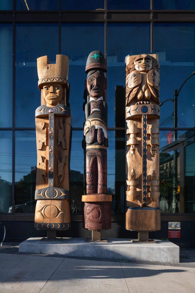 House posts outside the entrance